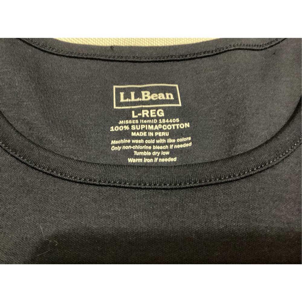L.L. Bean Navy Blue Supima Cotton Tank Top Women's Large Regular L-REG - Picture 7 of 7